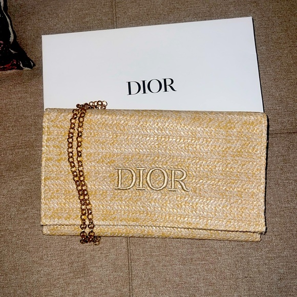 Dior Rattan Beige clutch with box - Picture 1 of 4